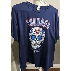 Oklahoma City Thunder Mens Xl T Shirt Day Of The Dead Skull